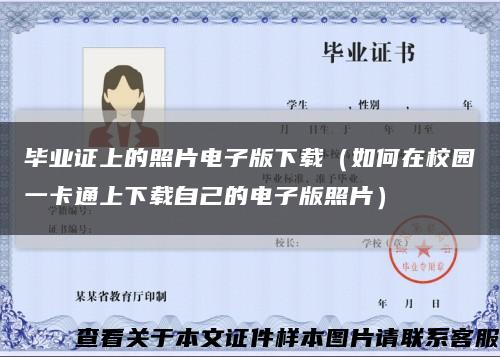 毕业证上的照片电子版下载（如何在校园一卡通上下载自己的电子版照片）缩略图