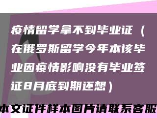 疫情留学拿不到毕业证（在俄罗斯留学今年本该毕业因疫情影响没有毕业签证8月底到期还想）缩略图