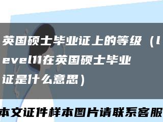 英国硕士毕业证上的等级（level11在英国硕士毕业证是什么意思）缩略图