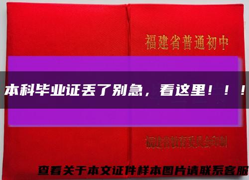 本科毕业证丢了别急，看这里！！！缩略图