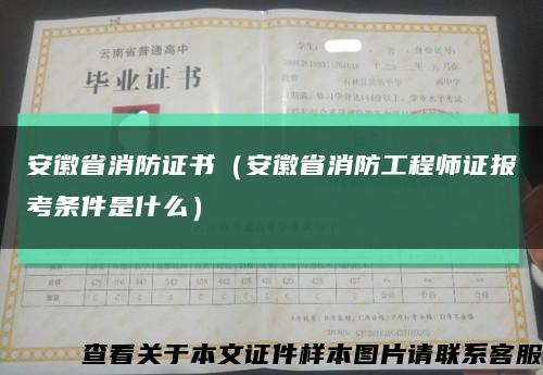 安徽省消防证书（安徽省消防工程师证报考条件是什么）缩略图