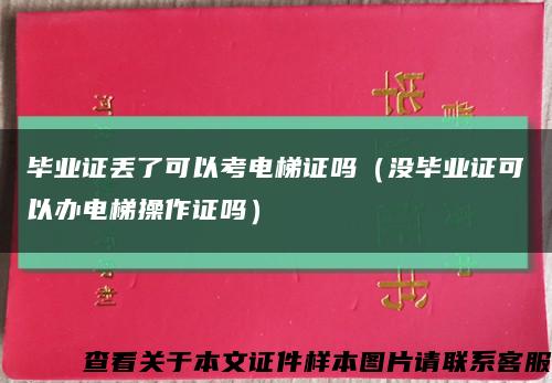 毕业证丢了可以考电梯证吗（没毕业证可以办电梯操作证吗）缩略图