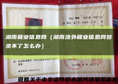 湖南就业信息网（湖南涉外就业信息网登录不了怎么办）缩略图