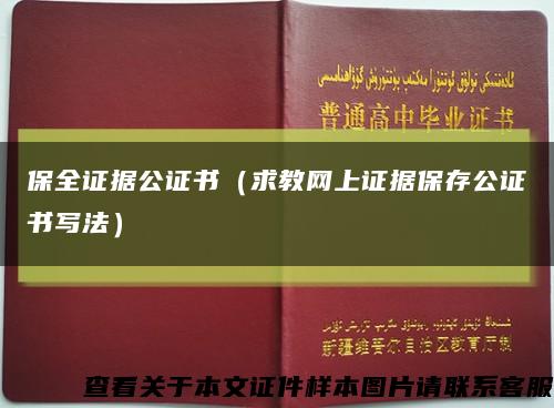 保全证据公证书（求教网上证据保存公证书写法）缩略图