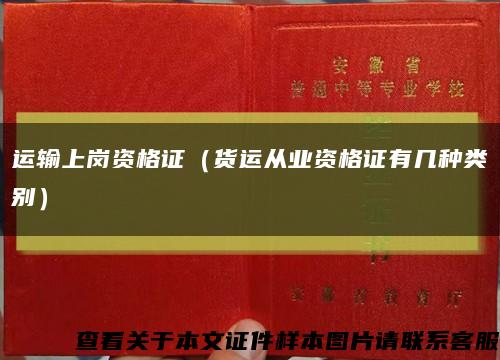 运输上岗资格证（货运从业资格证有几种类别）缩略图