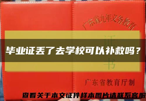 毕业证丢了去学校可以补救吗？缩略图