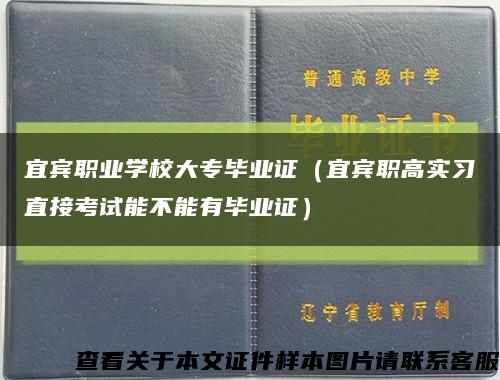 宜宾职业学校大专毕业证（宜宾职高实习直接考试能不能有毕业证）缩略图