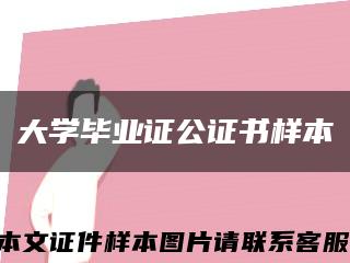 大学毕业证公证书样本缩略图