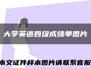 大学英语四级成绩单图片缩略图