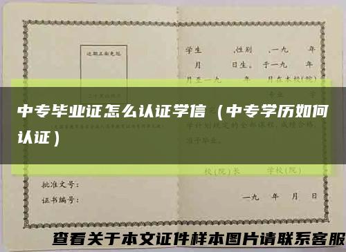 中专毕业证怎么认证学信（中专学历如何认证）缩略图