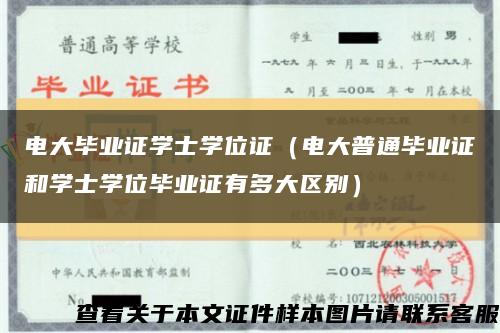 电大毕业证学士学位证（电大普通毕业证和学士学位毕业证有多大区别）缩略图