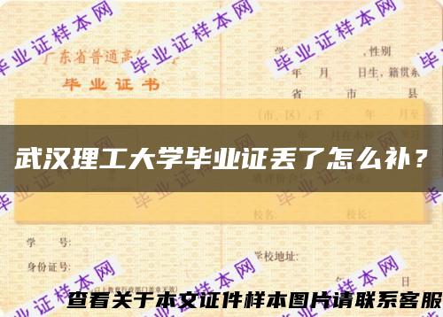 武汉理工大学毕业证丢了怎么补？缩略图