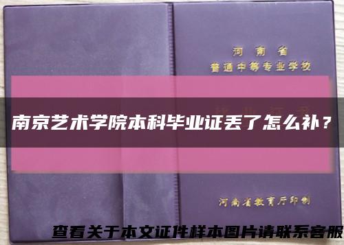 南京艺术学院本科毕业证丢了怎么补？缩略图