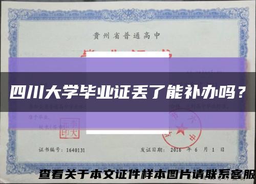 四川大学毕业证丢了能补办吗？缩略图