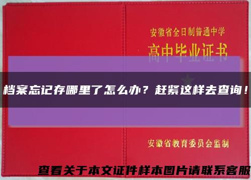 档案忘记存哪里了怎么办？赶紧这样去查询！缩略图