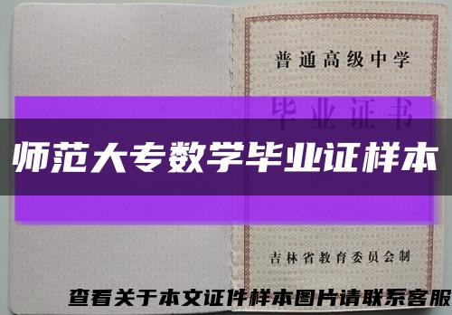 师范大专数学毕业证样本缩略图