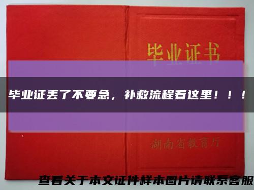 毕业证丢了不要急，补救流程看这里！！！缩略图