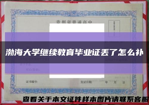 渤海大学继续教育毕业证丢了怎么补缩略图