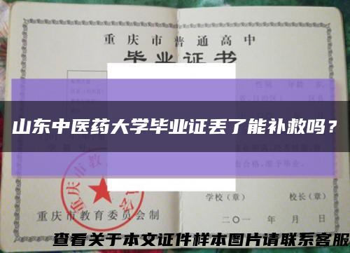 山东中医药大学毕业证丢了能补救吗？缩略图