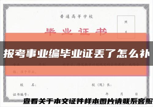 报考事业编毕业证丢了怎么补缩略图