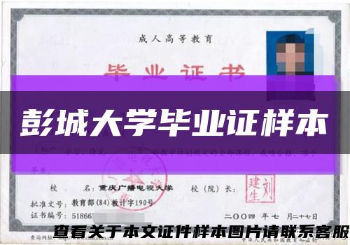 彭城大学毕业证样本缩略图