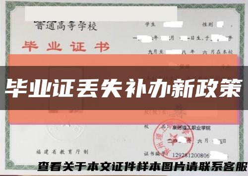 毕业证丢失补办新政策缩略图