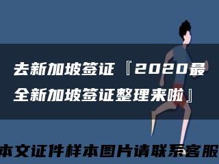 去新加坡签证『2020最全新加坡签证整理来啦』缩略图