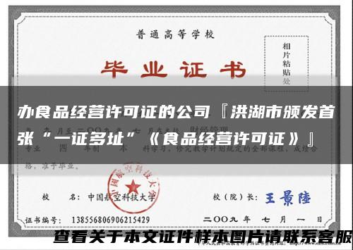 办食品经营许可证的公司『洪湖市颁发首张“一证多址”《食品经营许可证》』缩略图