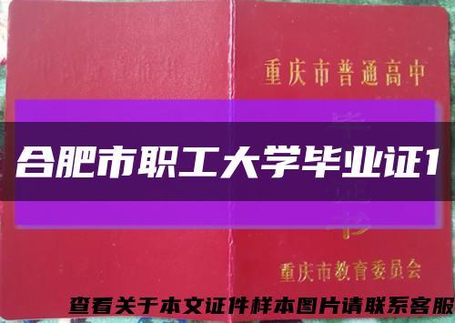 合肥市职工大学毕业证1缩略图