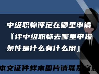 中级职称评定在哪里申请『评中级职称去哪里申报条件是什么有什么用』缩略图