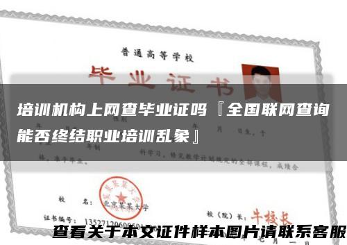 培训机构上网查毕业证吗『全国联网查询能否终结职业培训乱象』缩略图