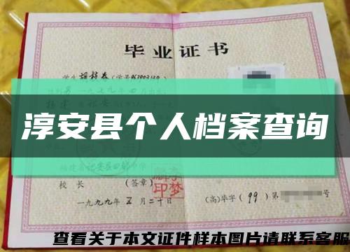 淳安县个人档案查询缩略图