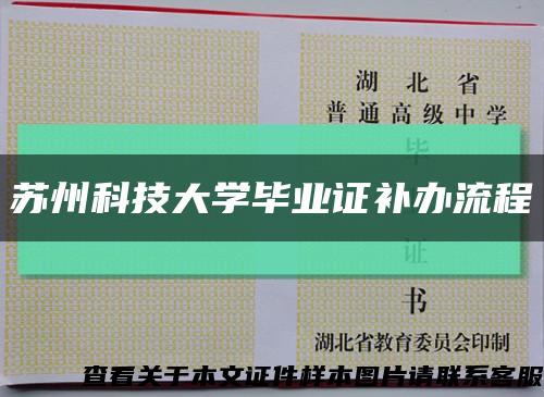 苏州科技大学毕业证补办流程缩略图