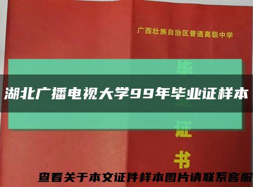 湖北广播电视大学99年毕业证样本缩略图