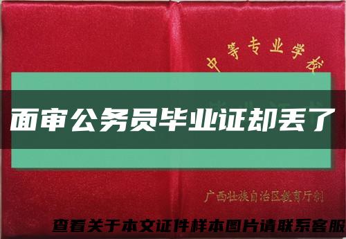 面审公务员毕业证却丢了缩略图