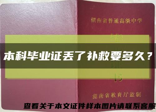 本科毕业证丢了补救要多久？缩略图