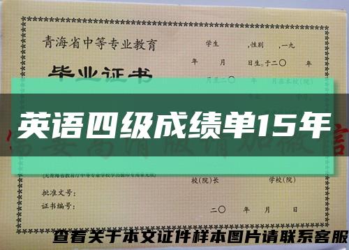 英语四级成绩单15年缩略图