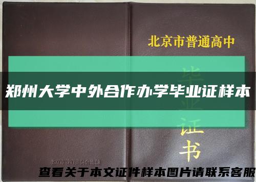 郑州大学中外合作办学毕业证样本缩略图