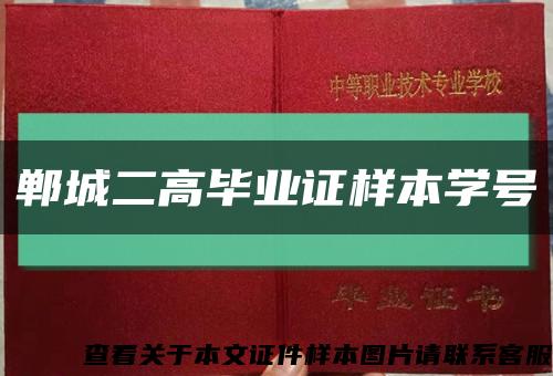 郸城二高毕业证样本学号缩略图