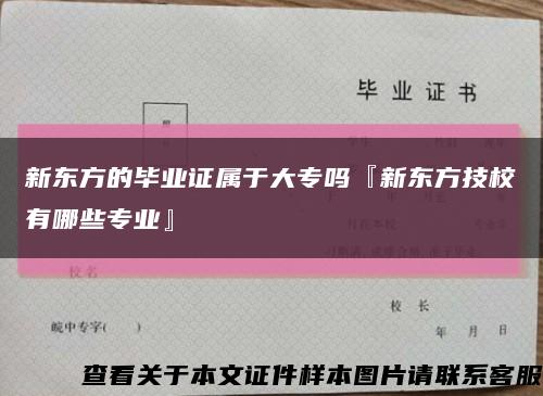 新东方的毕业证属于大专吗『新东方技校有哪些专业』缩略图