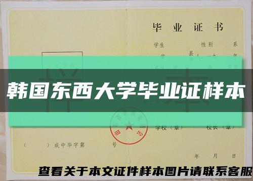 韩国东西大学毕业证样本缩略图