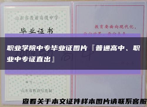 职业学院中专毕业证图片『普通高中、职业中专证直出』缩略图