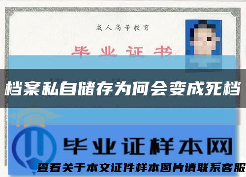 档案私自储存为何会变成死档缩略图