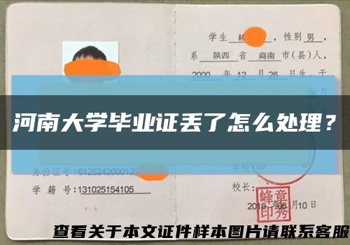 河南大学毕业证丢了怎么处理？缩略图