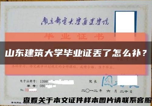 山东建筑大学毕业证丢了怎么补？缩略图