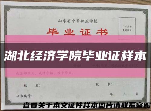 湖北经济学院毕业证样本缩略图