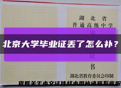 北京大学毕业证丢了怎么补？缩略图