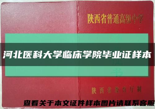 河北医科大学临床学院毕业证样本缩略图