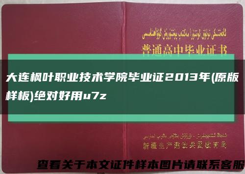 大连枫叶职业技术学院毕业证2013年(原版样板)绝对好用u7z缩略图