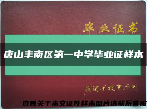 唐山丰南区第一中学毕业证样本缩略图